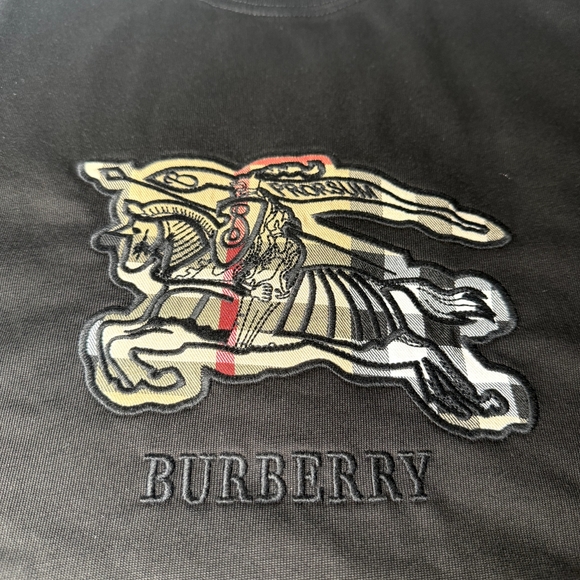 Burberry Black Tee with Knight Logo - Picture 2 of 3